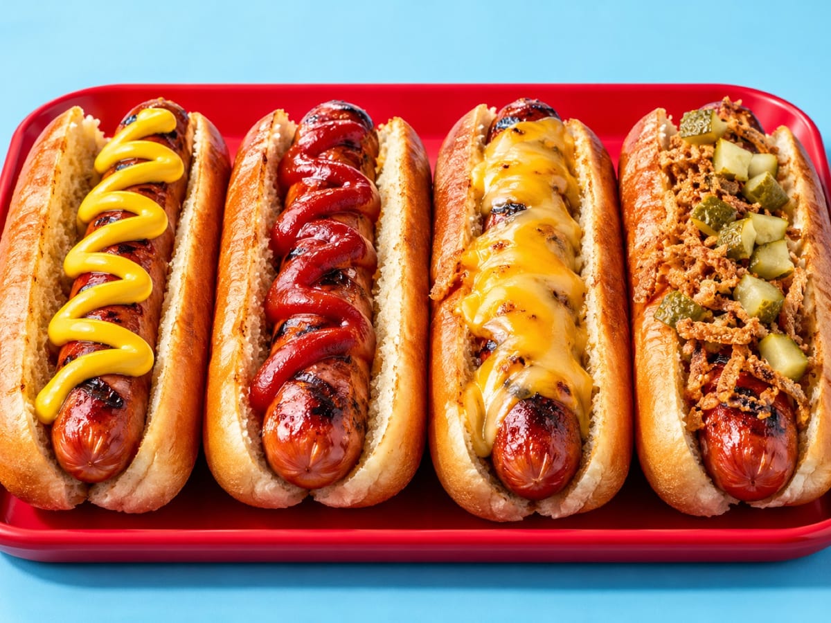 Hot dog bar set up at a party