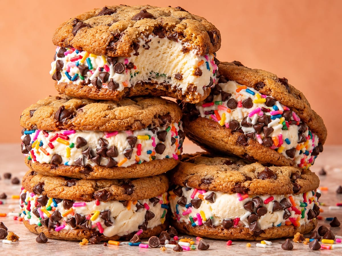 Ice cream sandwich bar set up at a party